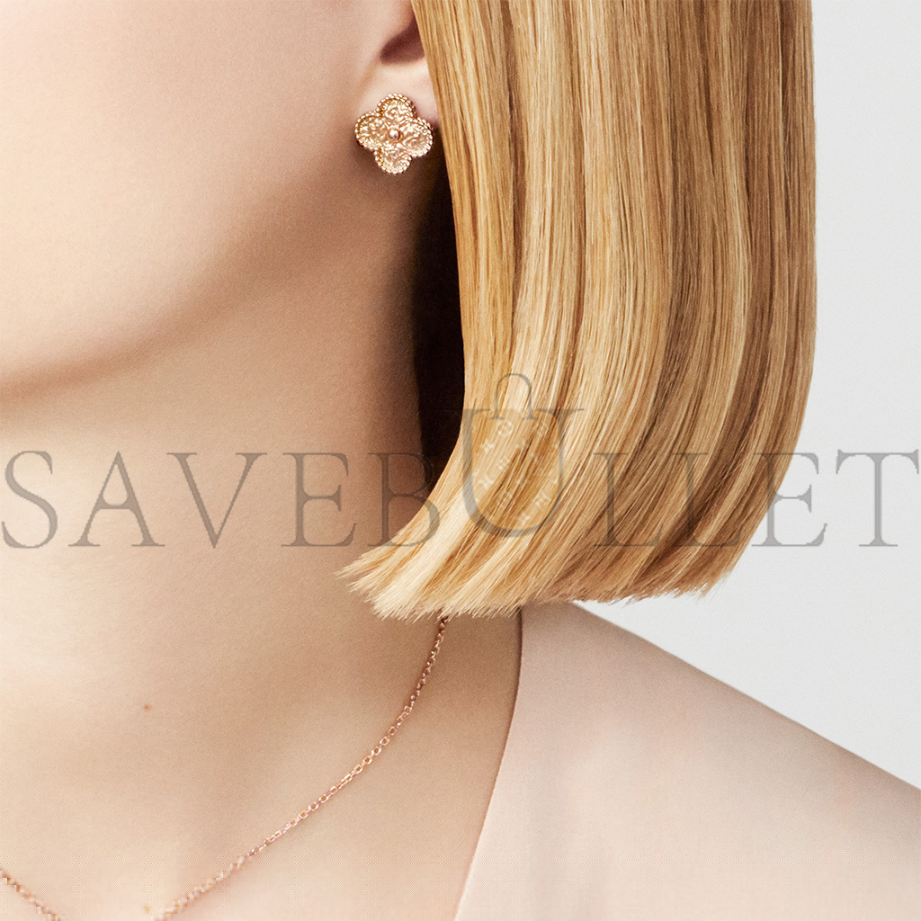 VAN CLEEF ARPELS VINTAGE ALHAMBRA EARRINGS - ROSE GOLD  VCARN9T400